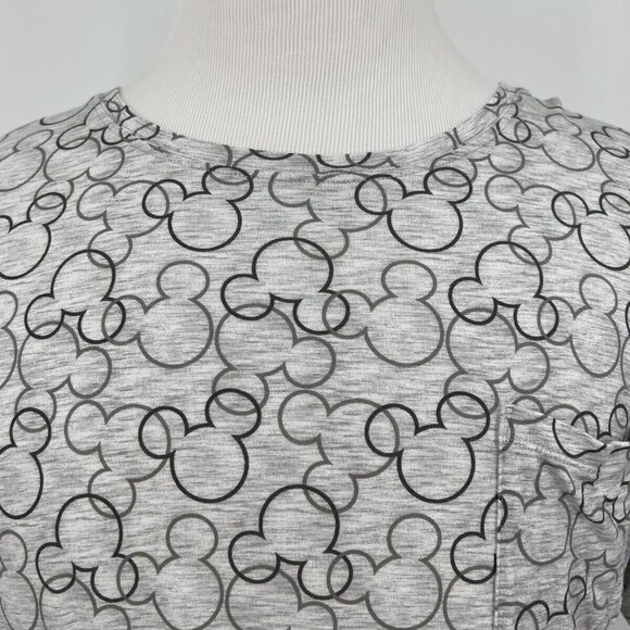 Disney Womens Mickey Mouse Grey T-Shirt With Pocket M Medium - Picture 1 of 8
